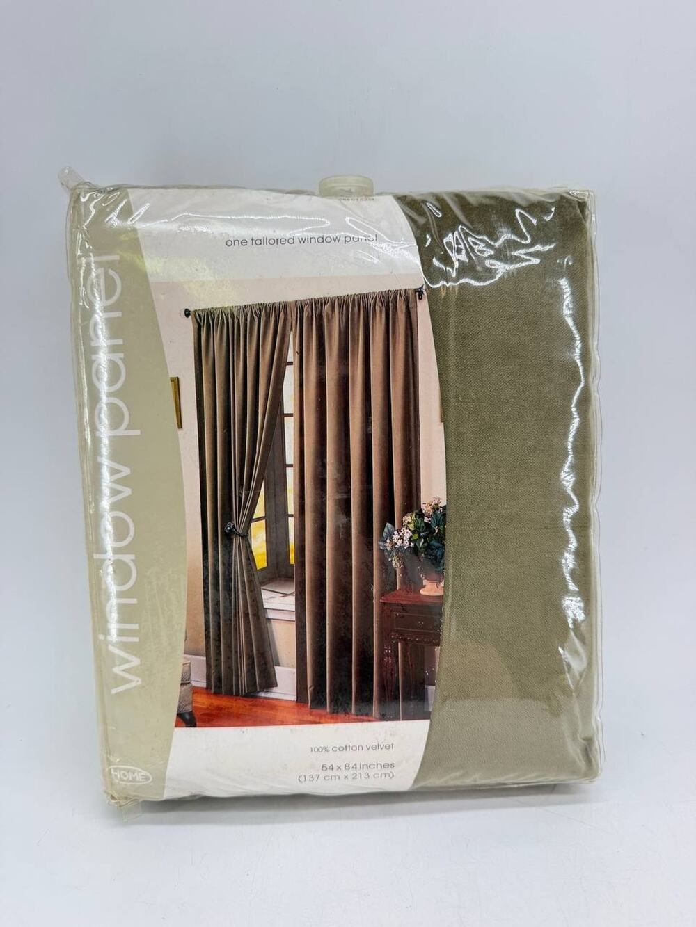 Vintage Target Home Cotton Velvet Curtain Panel Olive Green 54 x 84 New